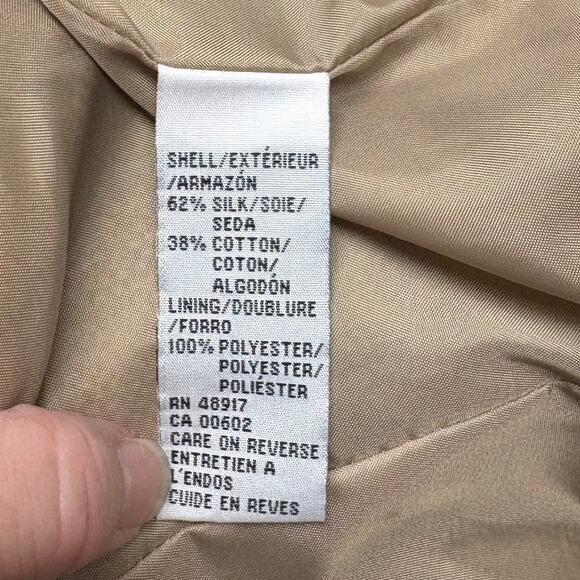 Vintage Calvin Klein Cropped Blazer, Silk Tweed, Light Shoulder Pads, Size 14 - Picture 6 of 7